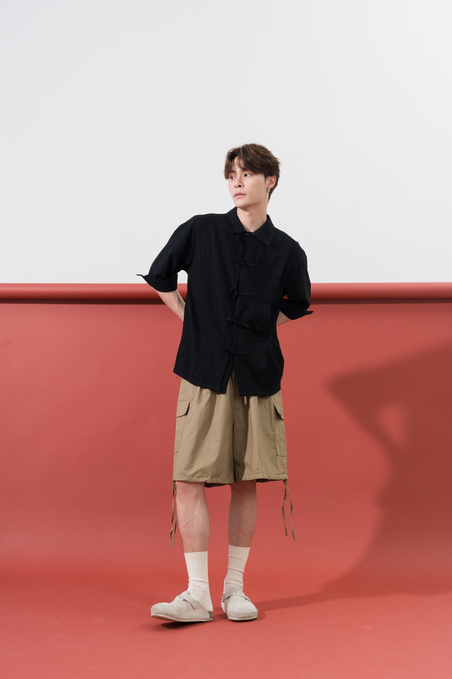 Oversized Pankou Tang Suit Top in Black