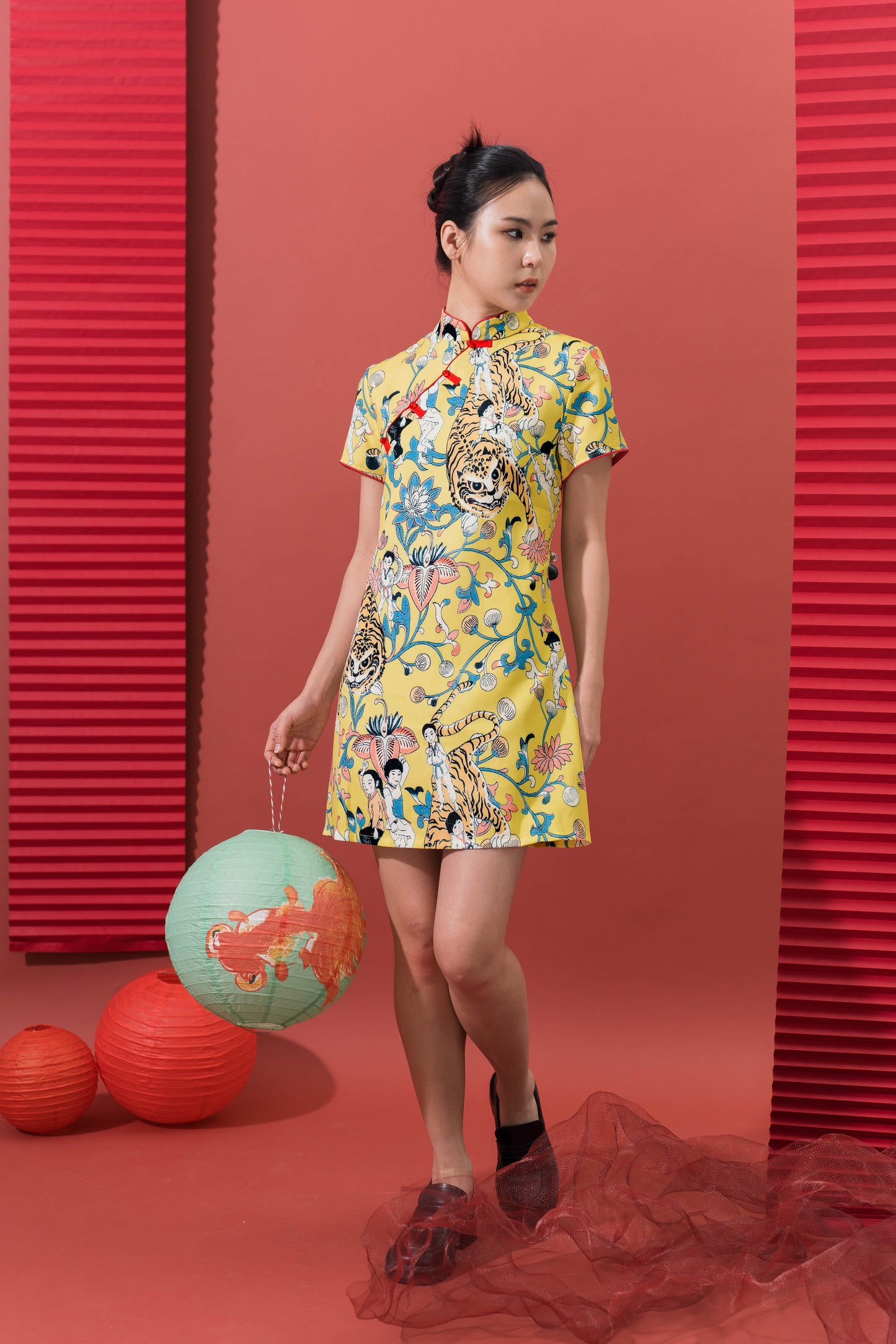 Yellow Carnival Cheongsam Dress