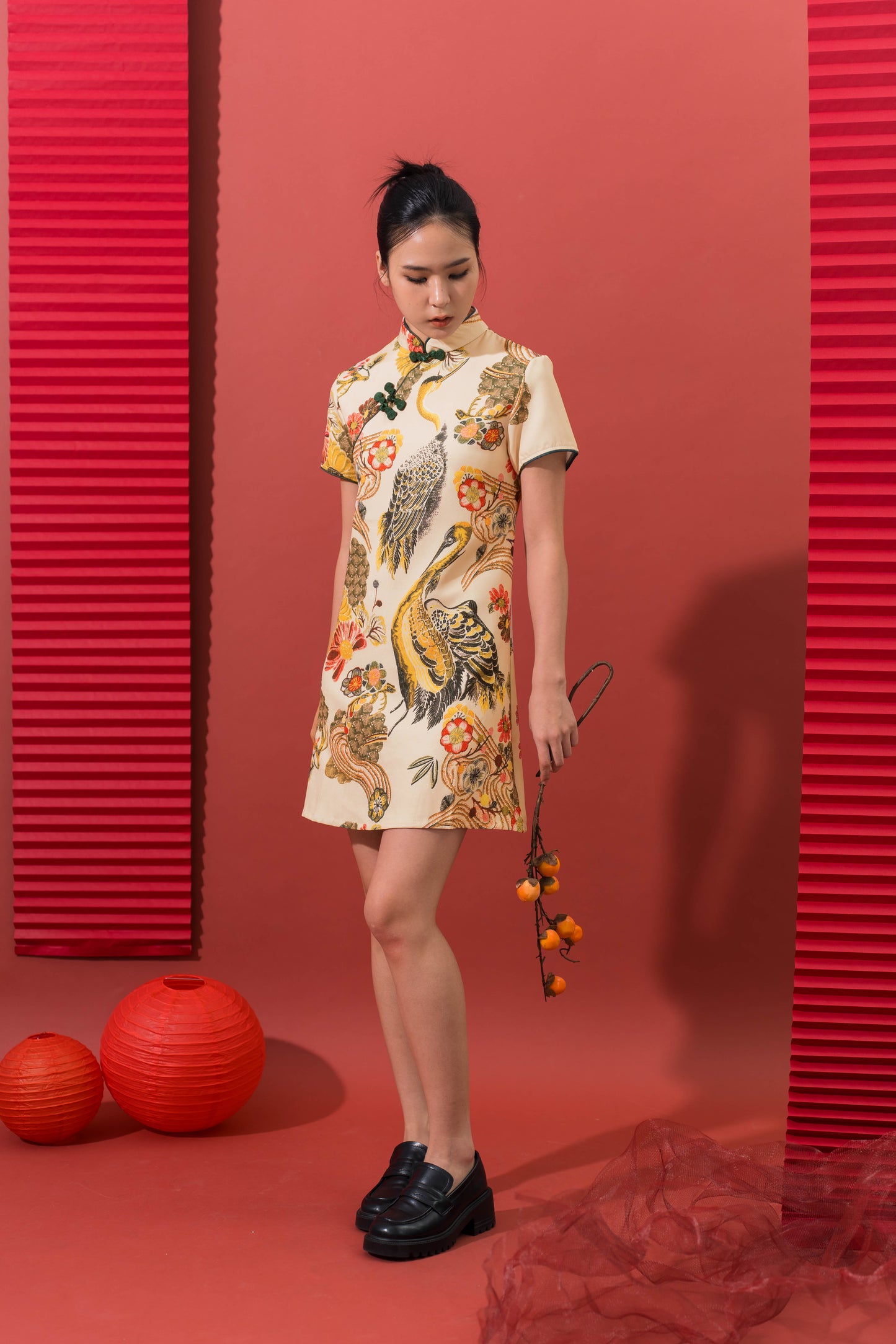 Peacock Oversized Cheongsam Dress
