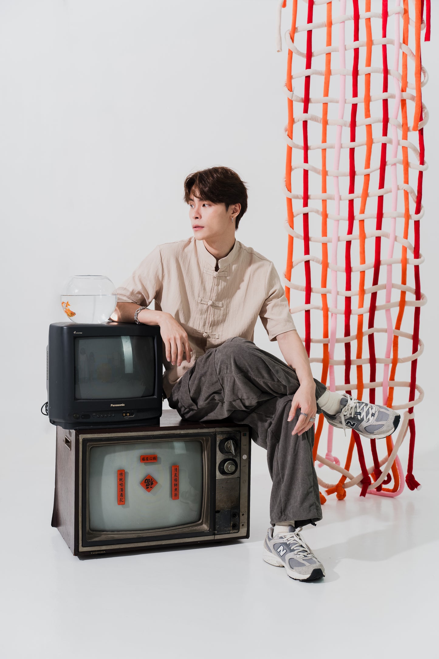 Linen Cotton Pankou Tang Suit in Beige