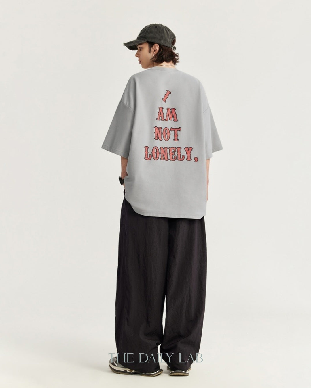 Not Lonely Oversized Tee in Grey