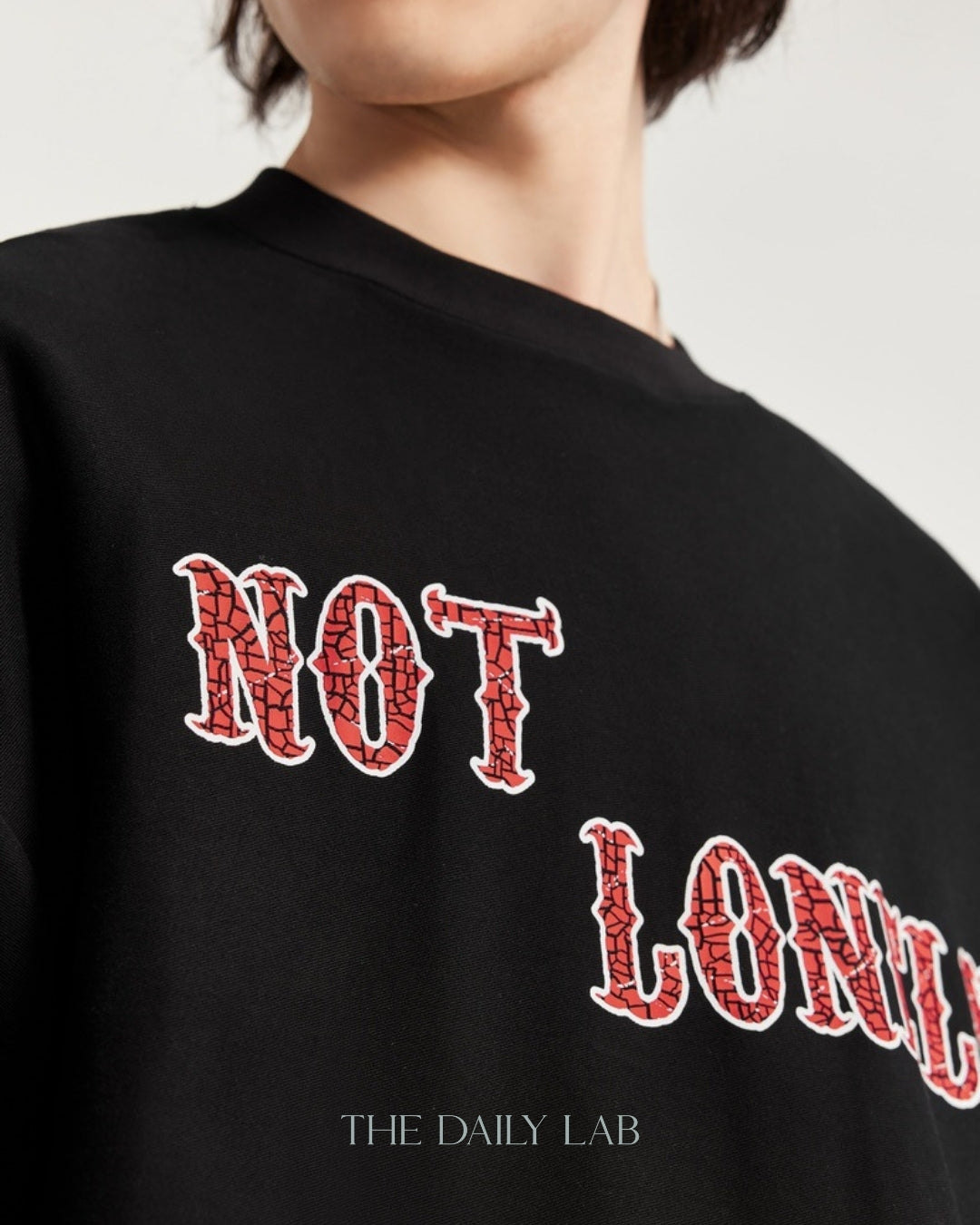 Not Lonely Oversized Tee in Black