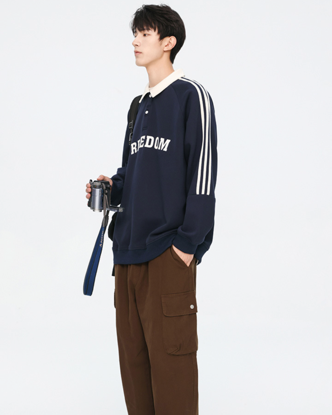 Freedom Relaxed Polo Tee in Navy
