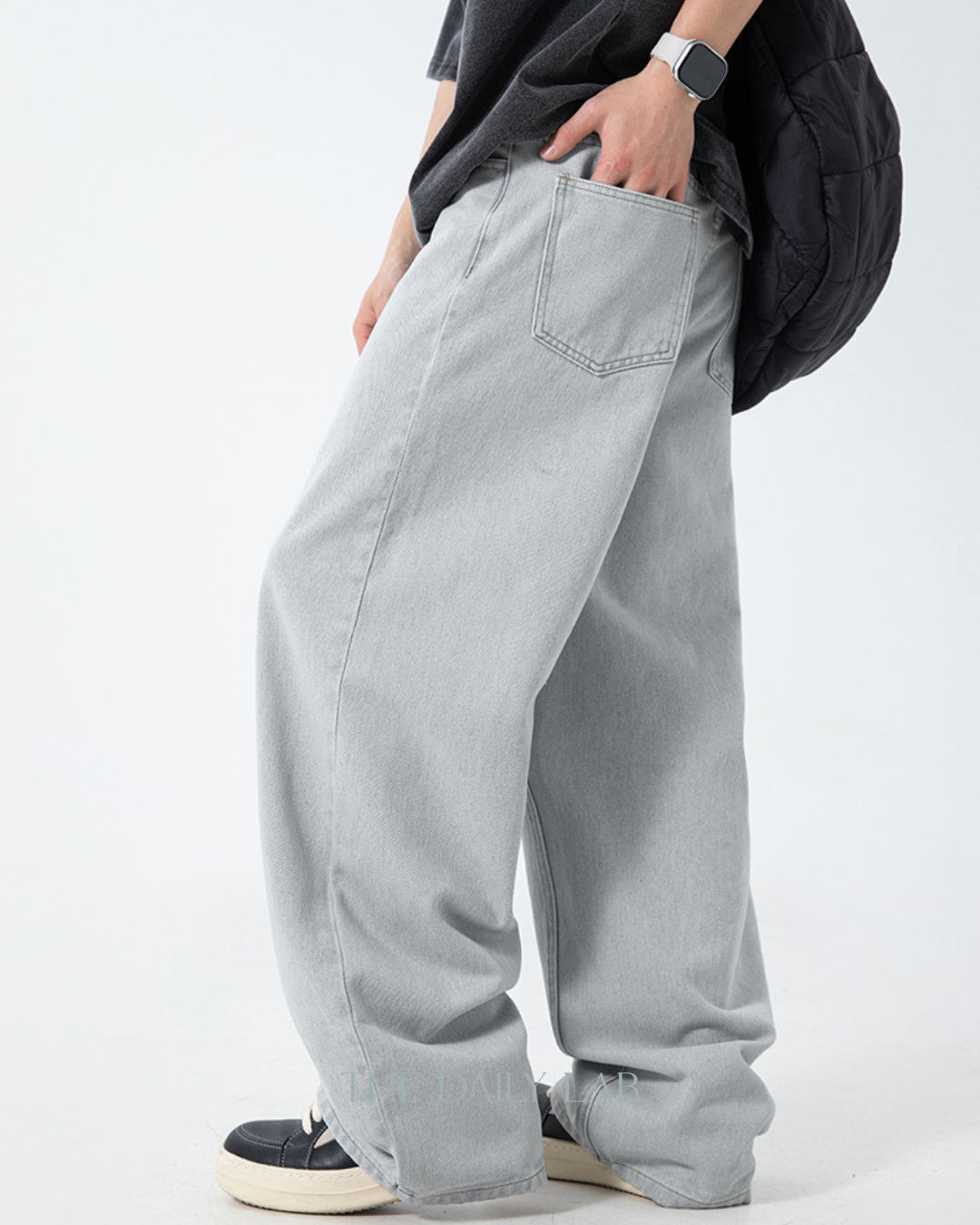 Vintage Washed Wide-Leg Jeans in Blue