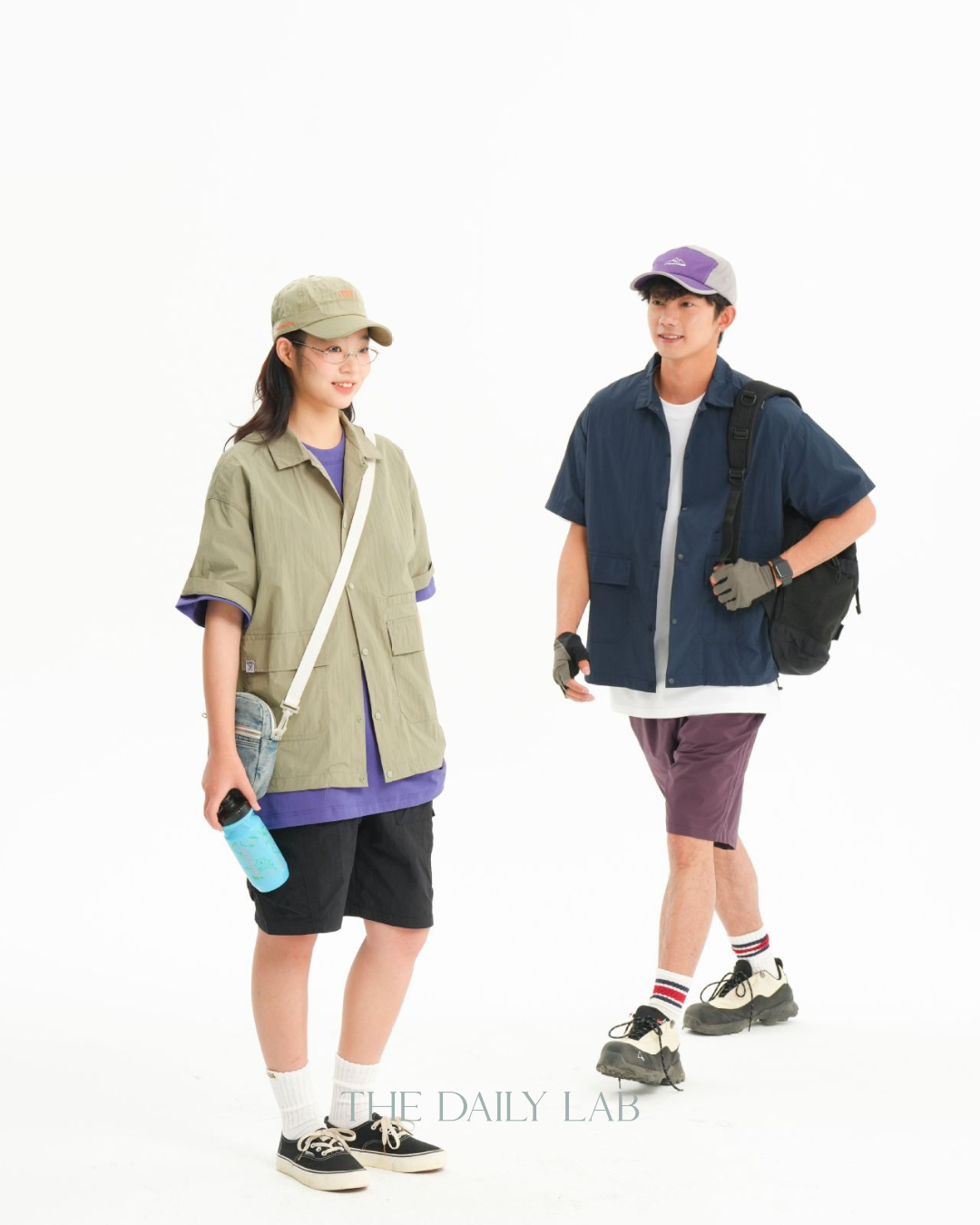 Solid Color Functional Short Sleeve Shirt In White