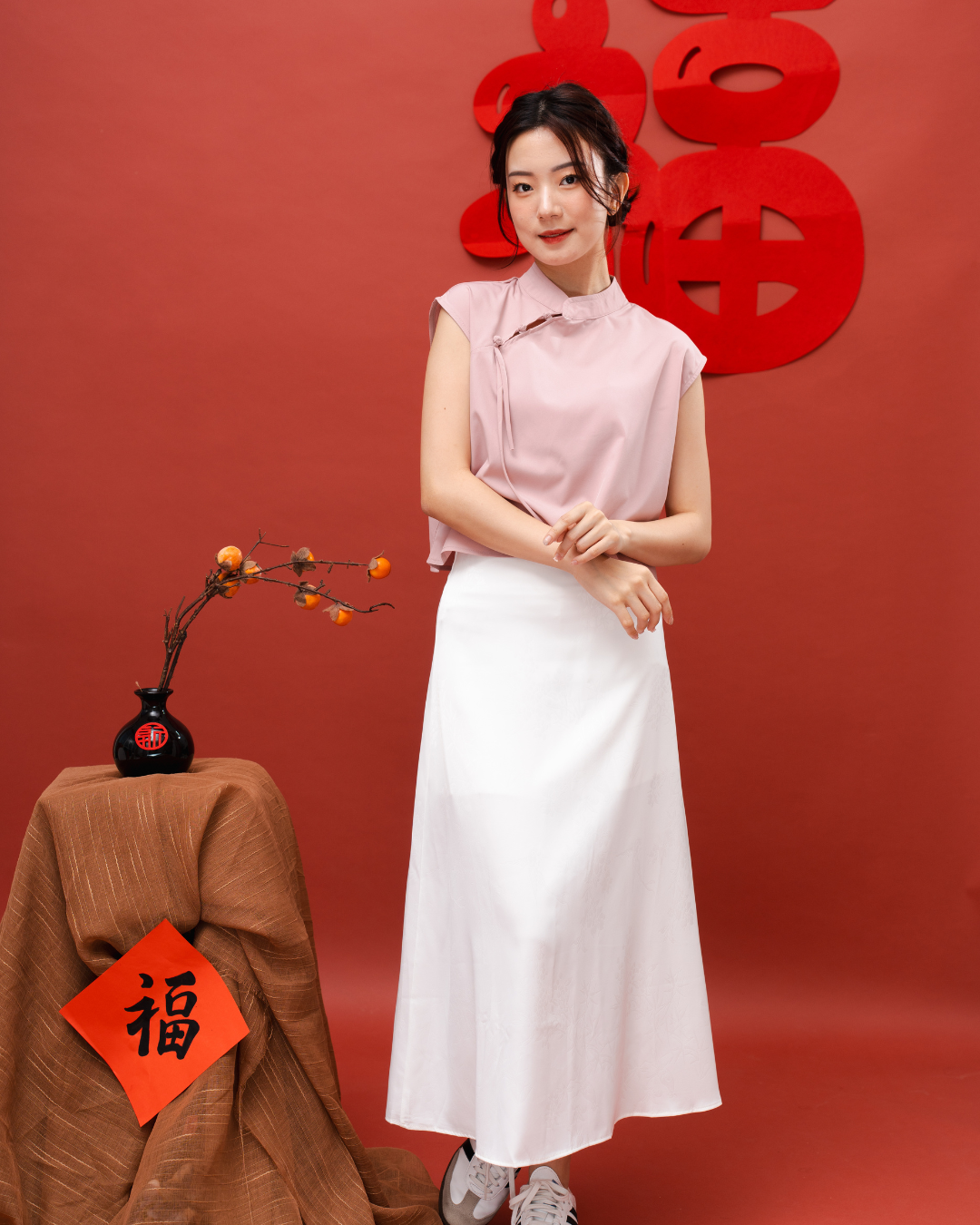 Roselle Satin Mandarin Top