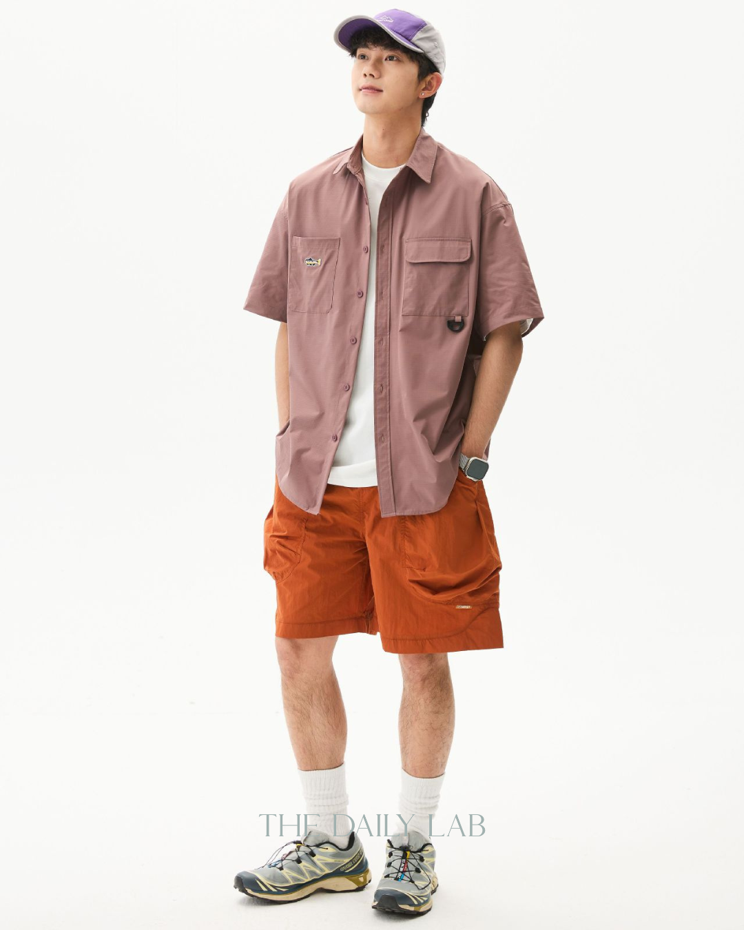 Unisex Cotton Overshirt in Purple