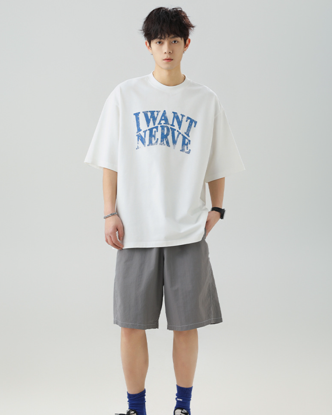 I WANT NERVE Relaxed Tee in White