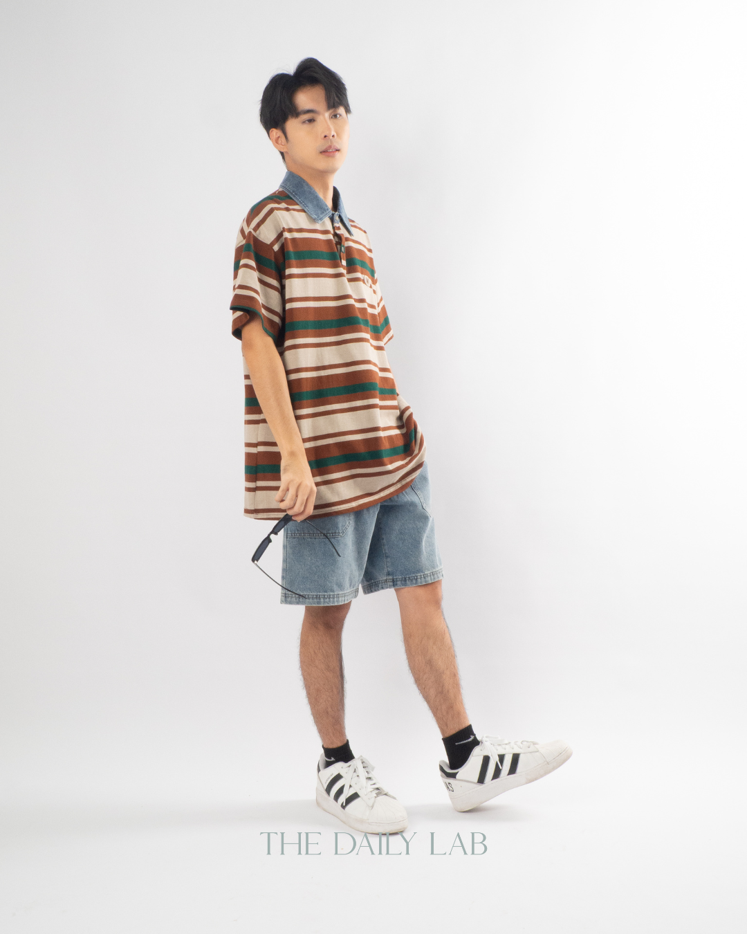 Vintage Maillard Striped Polo Shirt