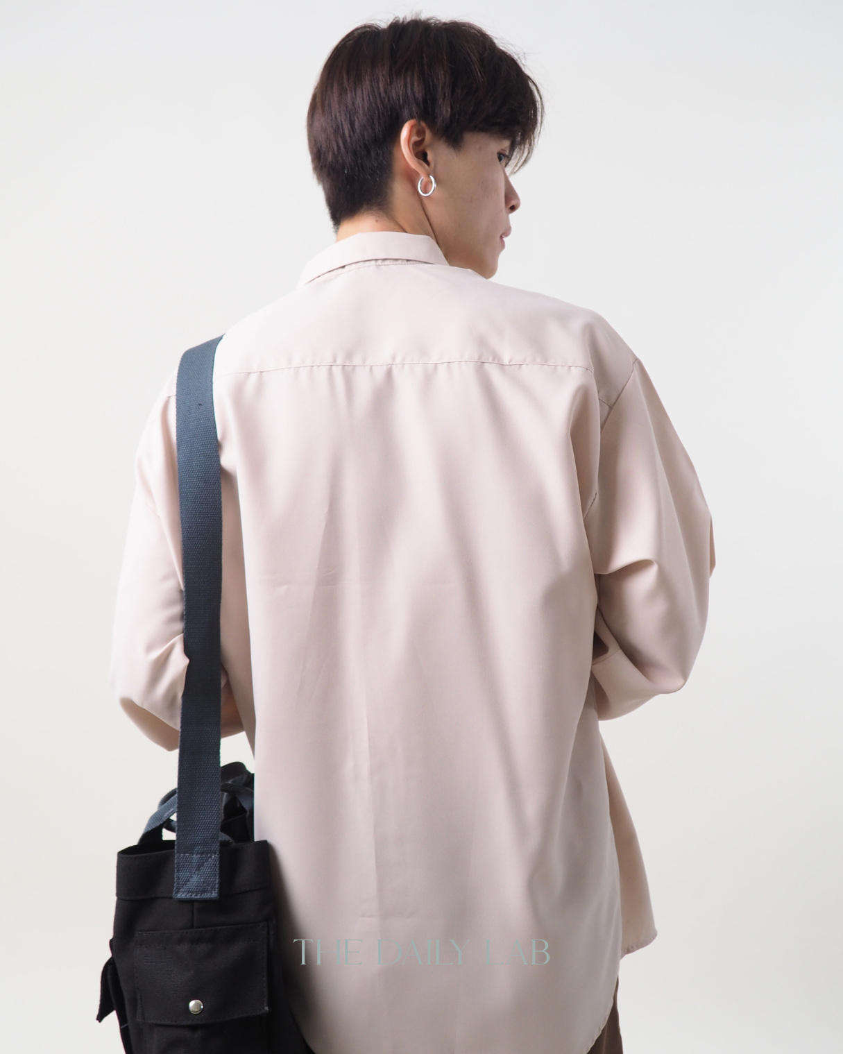 Buttoned Oversized Shirt in Beige