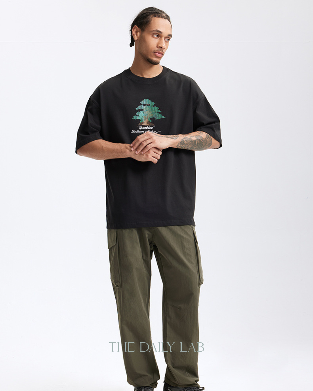 Sunshine Loose Fit Cotton Tee in Black