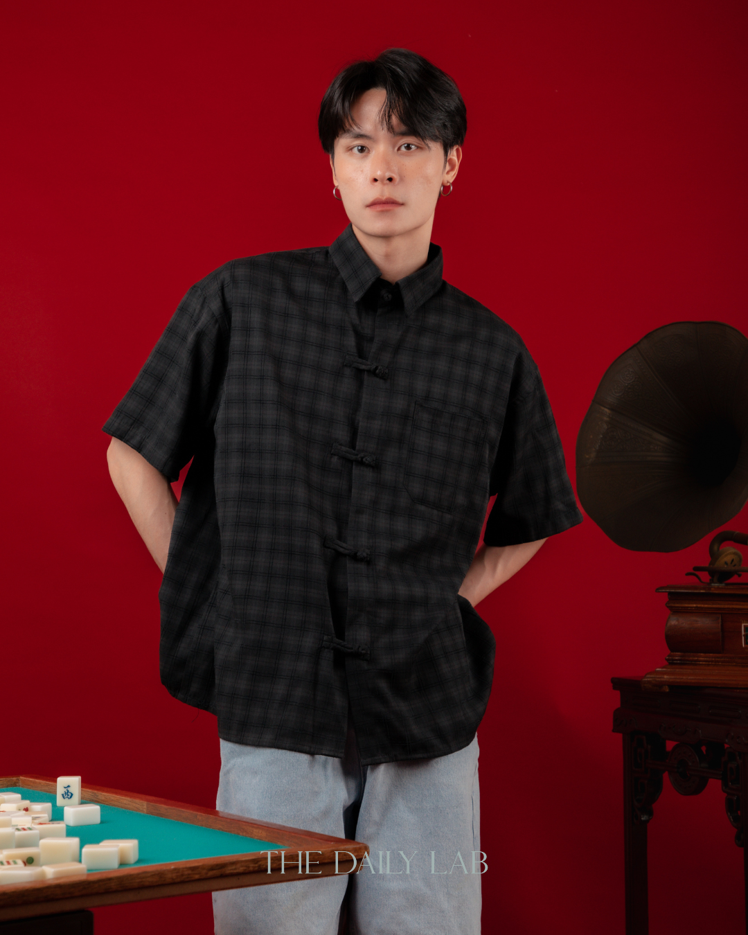 Heritage Plaid Tang Shirt in Black