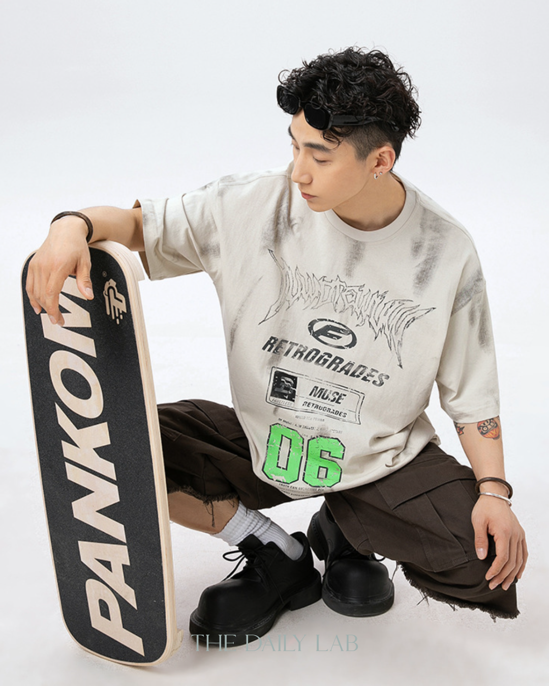F Alphabet Cotton Tee in Beige