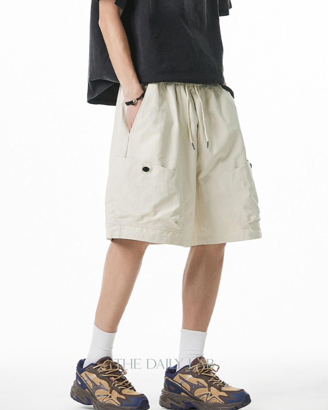Vintage Oversized Pocket Cargo Shorts in Beige