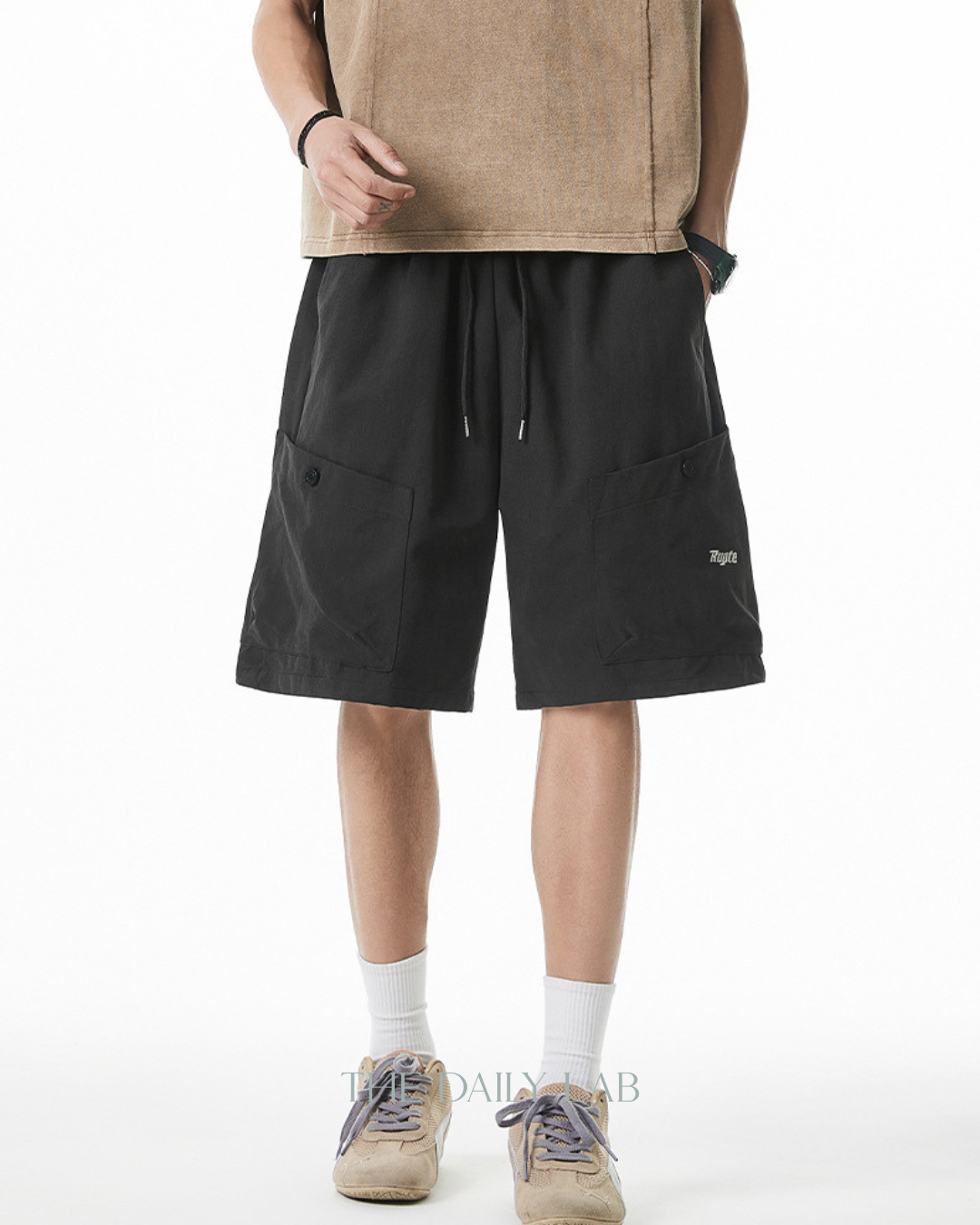 Vintage Oversized Pocket Cargo Shorts in Black
