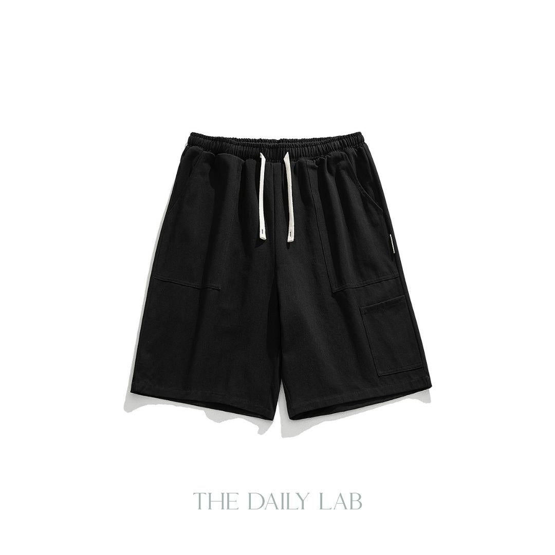 Loose Fit Casual Straight Pants in Black