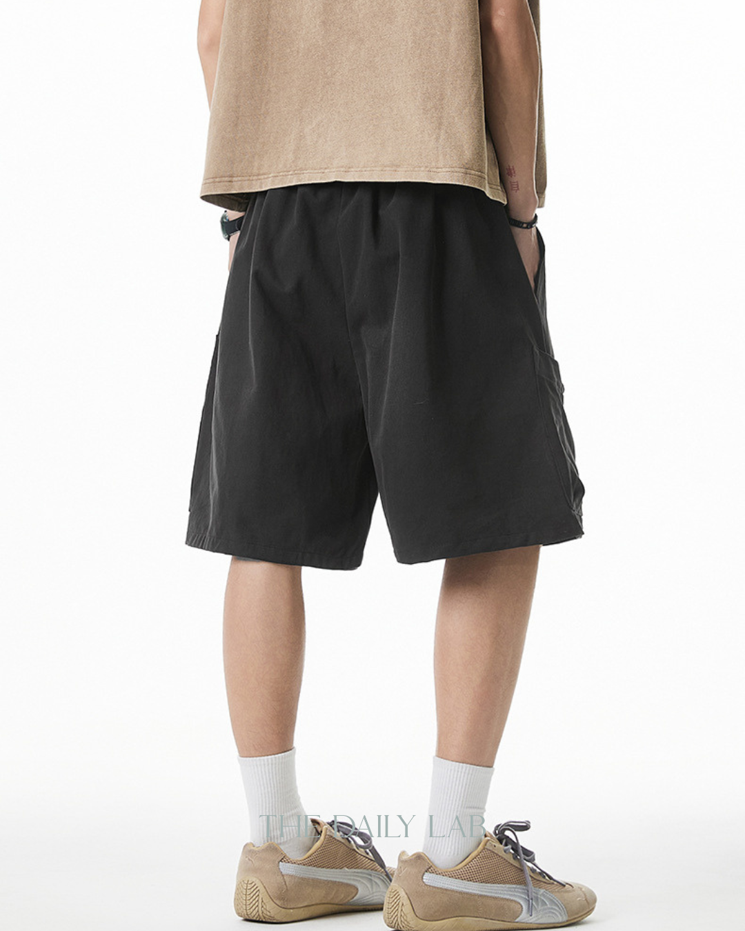Vintage Oversized Pocket Cargo Shorts in Black