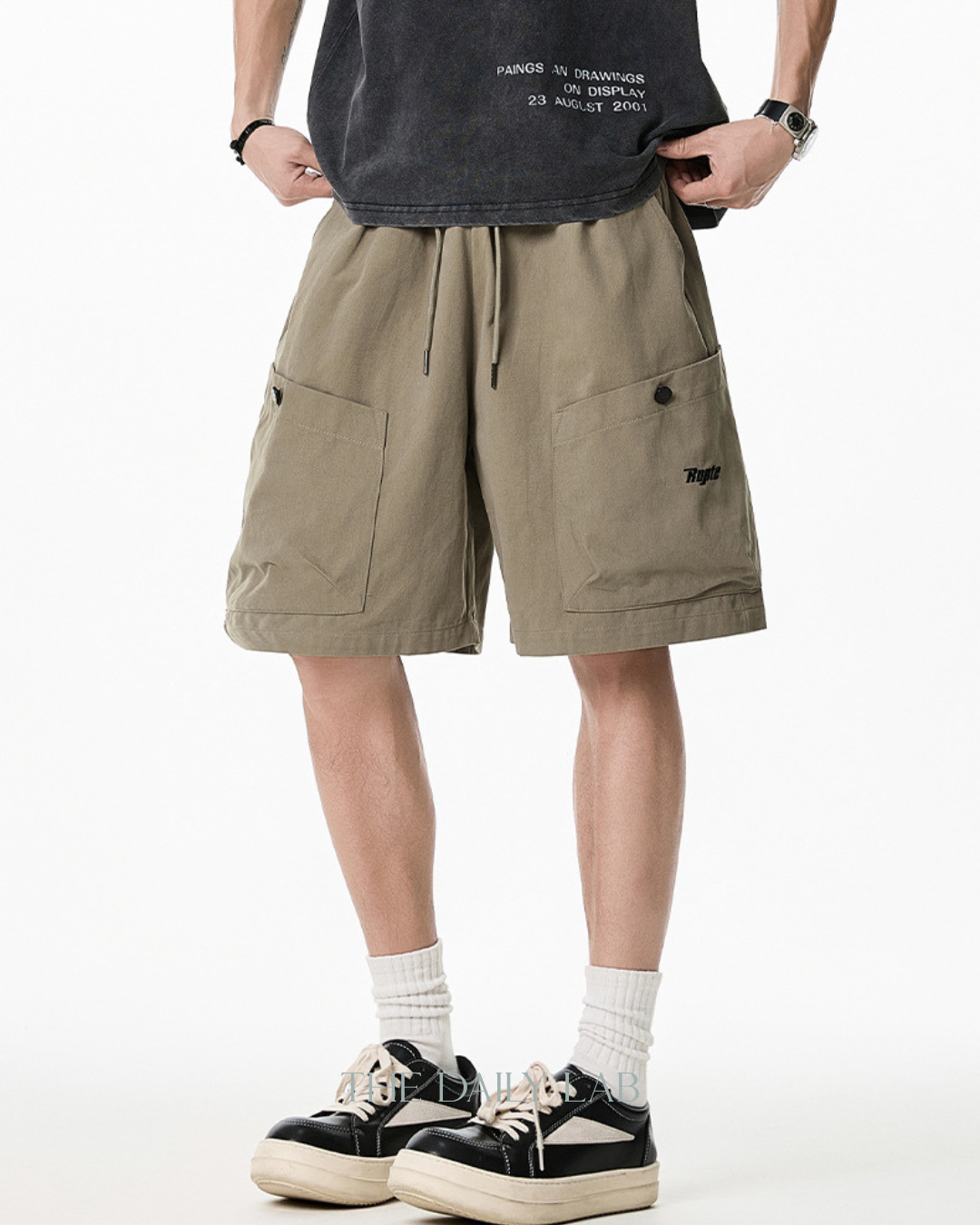 Vintage Oversized Pocket Cargo Shorts in Khaki