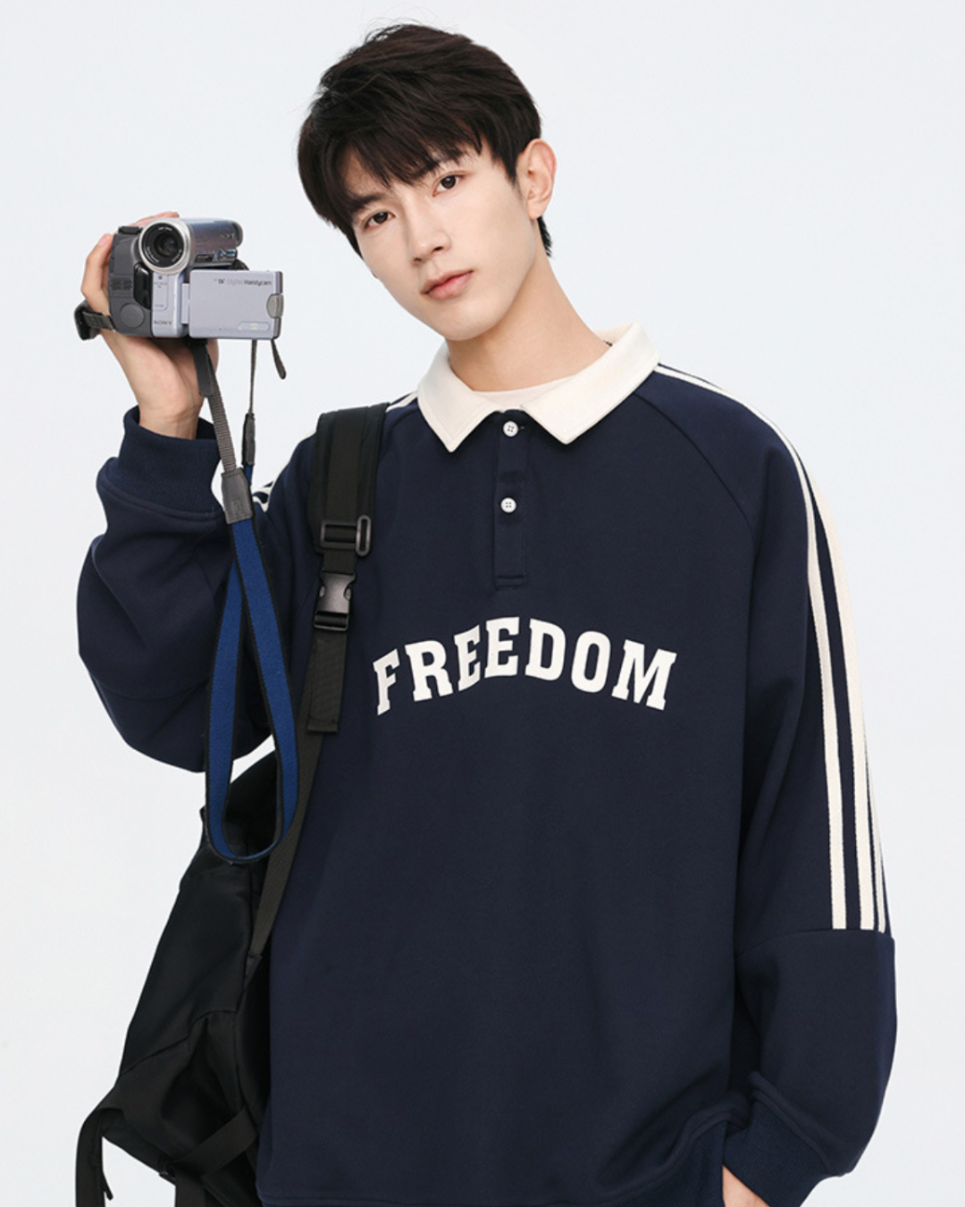Freedom Relaxed Polo Tee in Navy