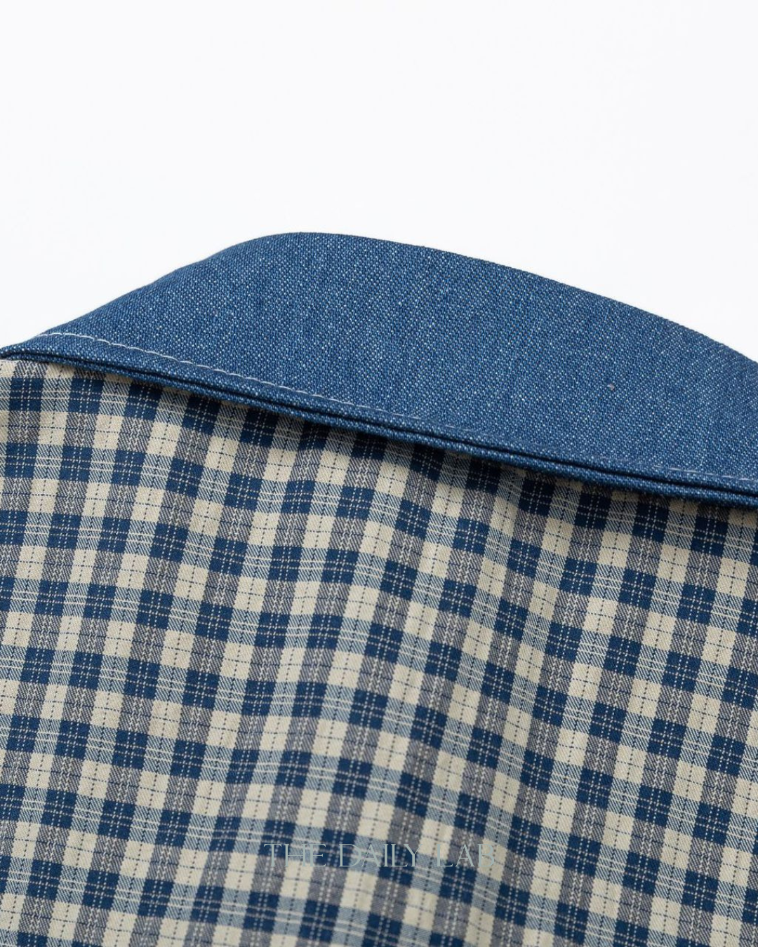 Japanese Vintage Plaid Denim Shirt in Yellow