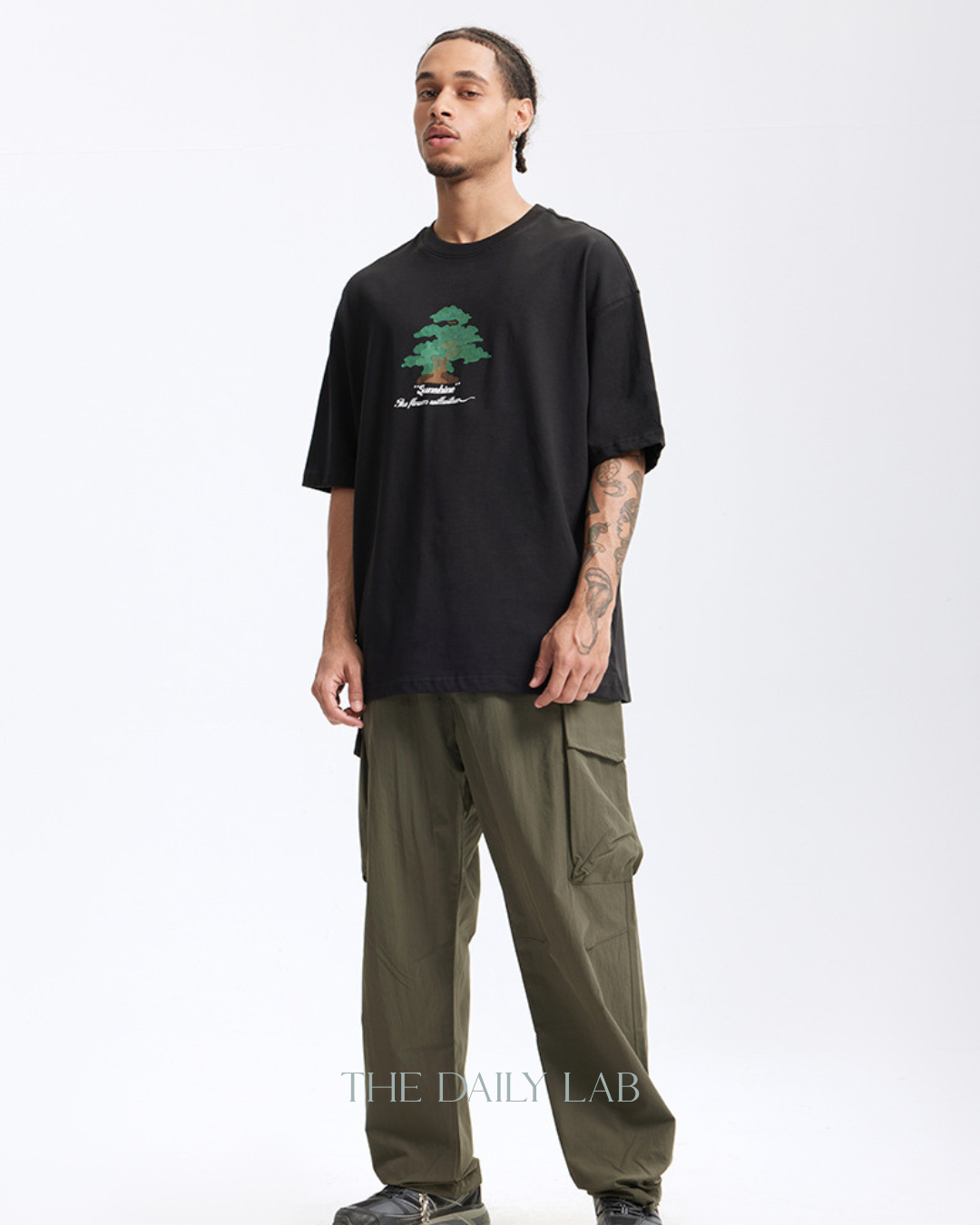 Sunshine Loose Fit Cotton Tee in Black