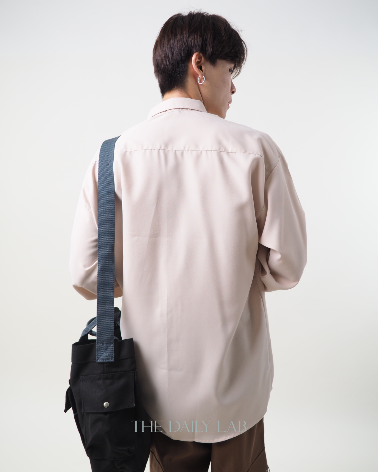 Buttoned Oversized Shirt in Beige