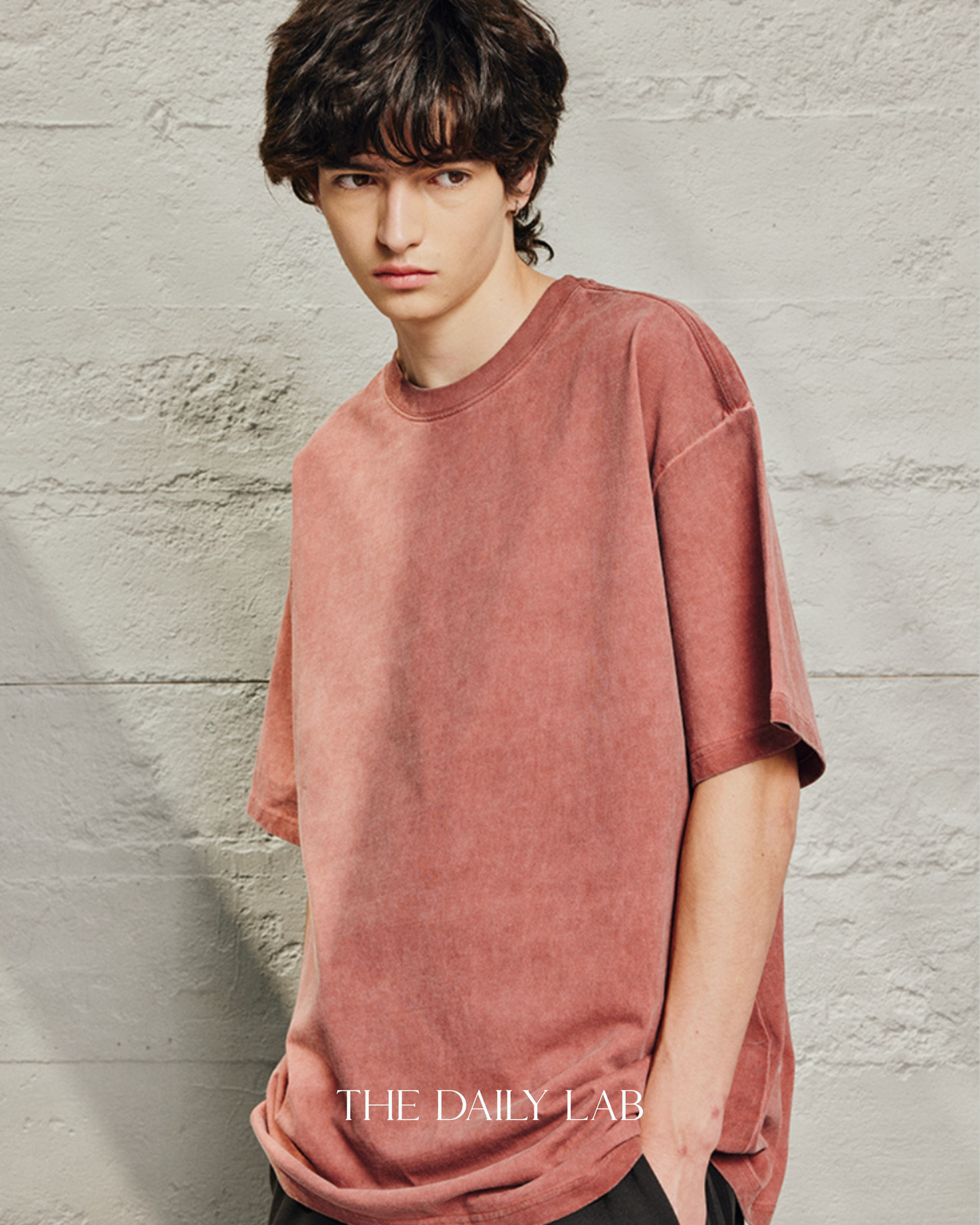 320G Retro Basic Oversized Shirt in Vermilion