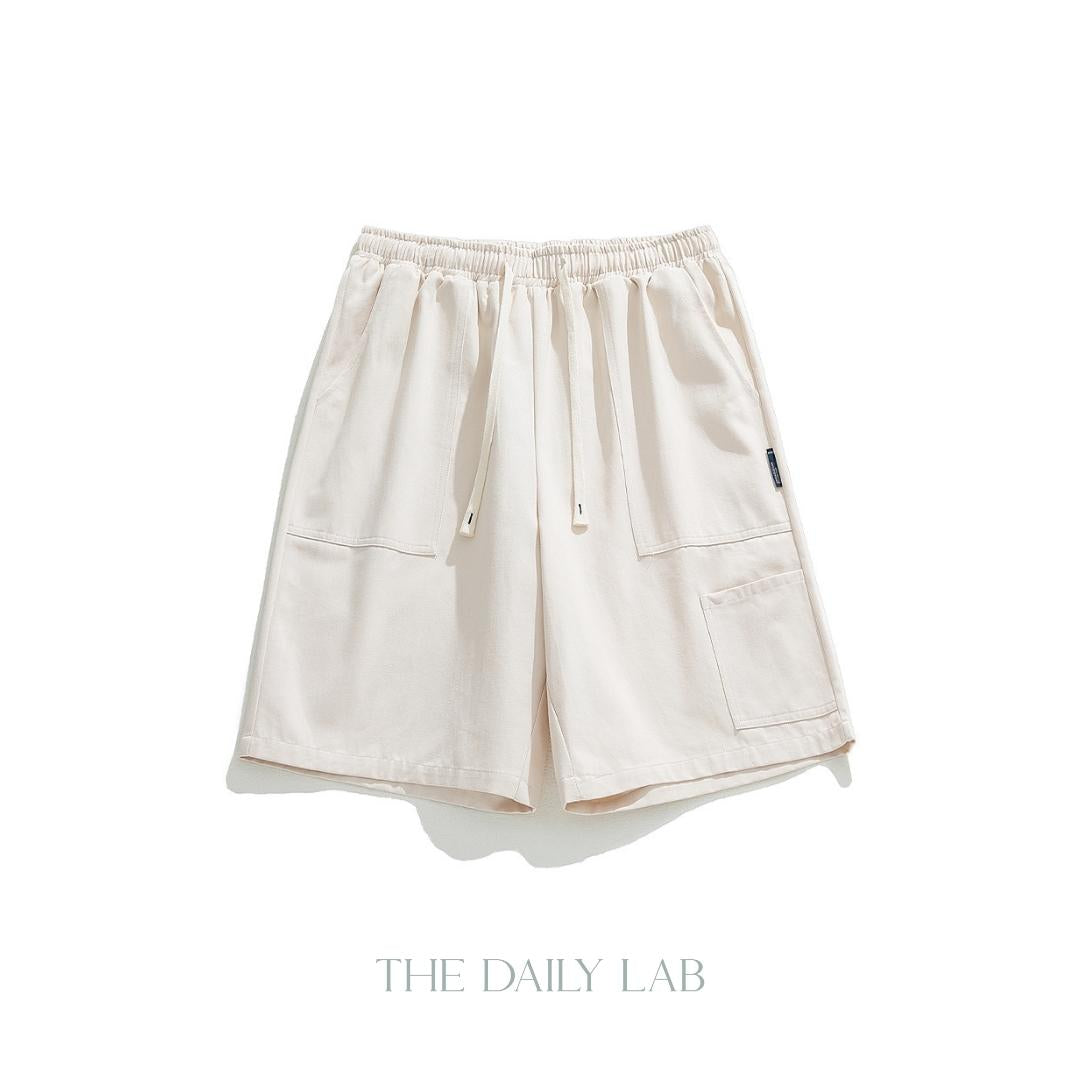 Loose Fit Casual Straight Pants in Beige