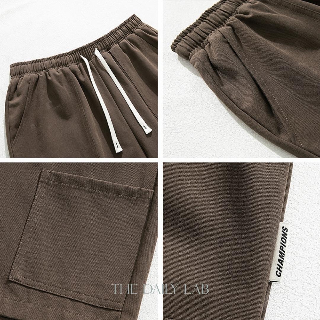Loose Fit Casual Straight Pants in Khaki