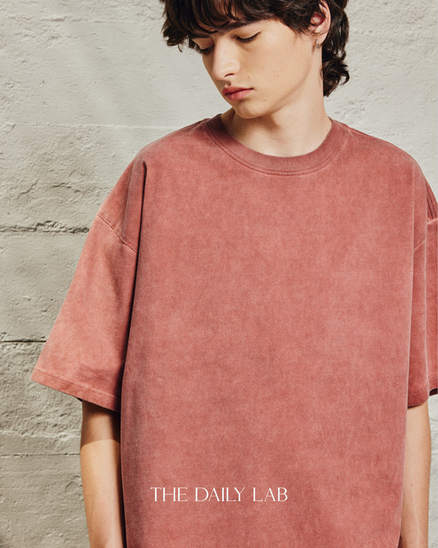 320G Retro Basic Oversized Shirt in Vermilion
