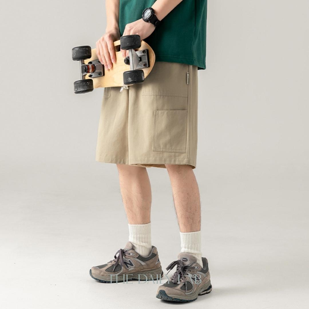 Loose Fit Casual Straight Pants in Khaki