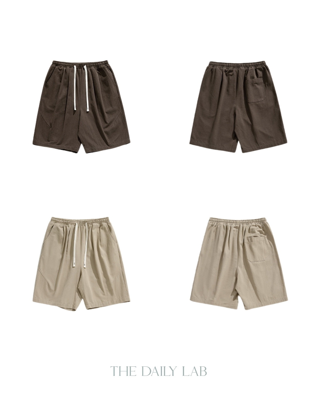 Basic Cotton Shorts in Brown