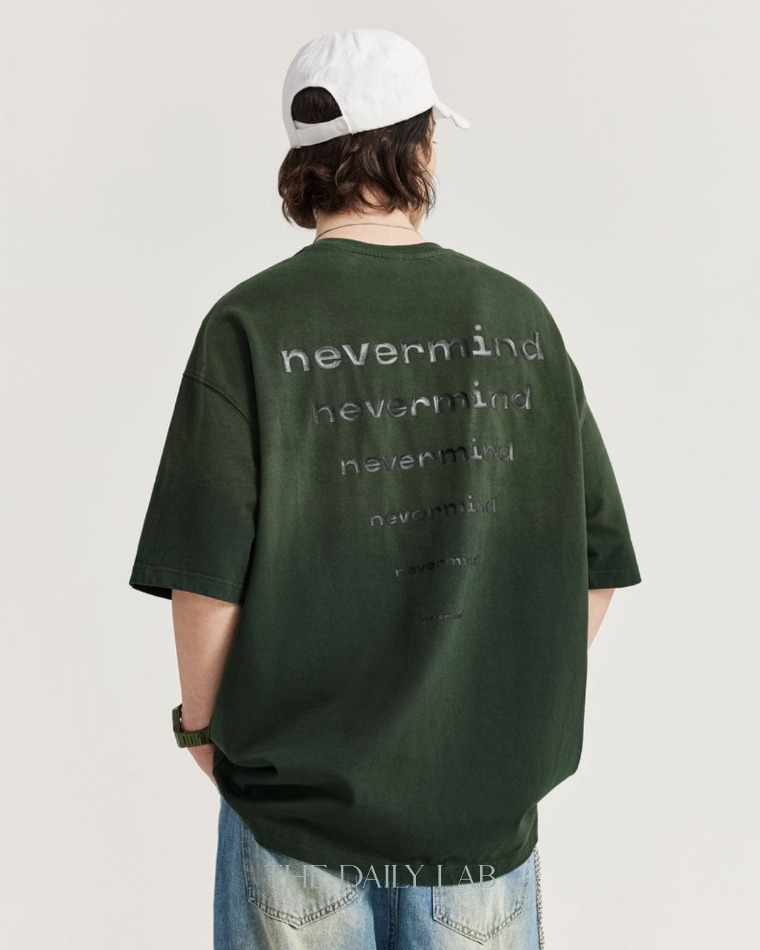 Nevermind Oversized Tee in Dark Green