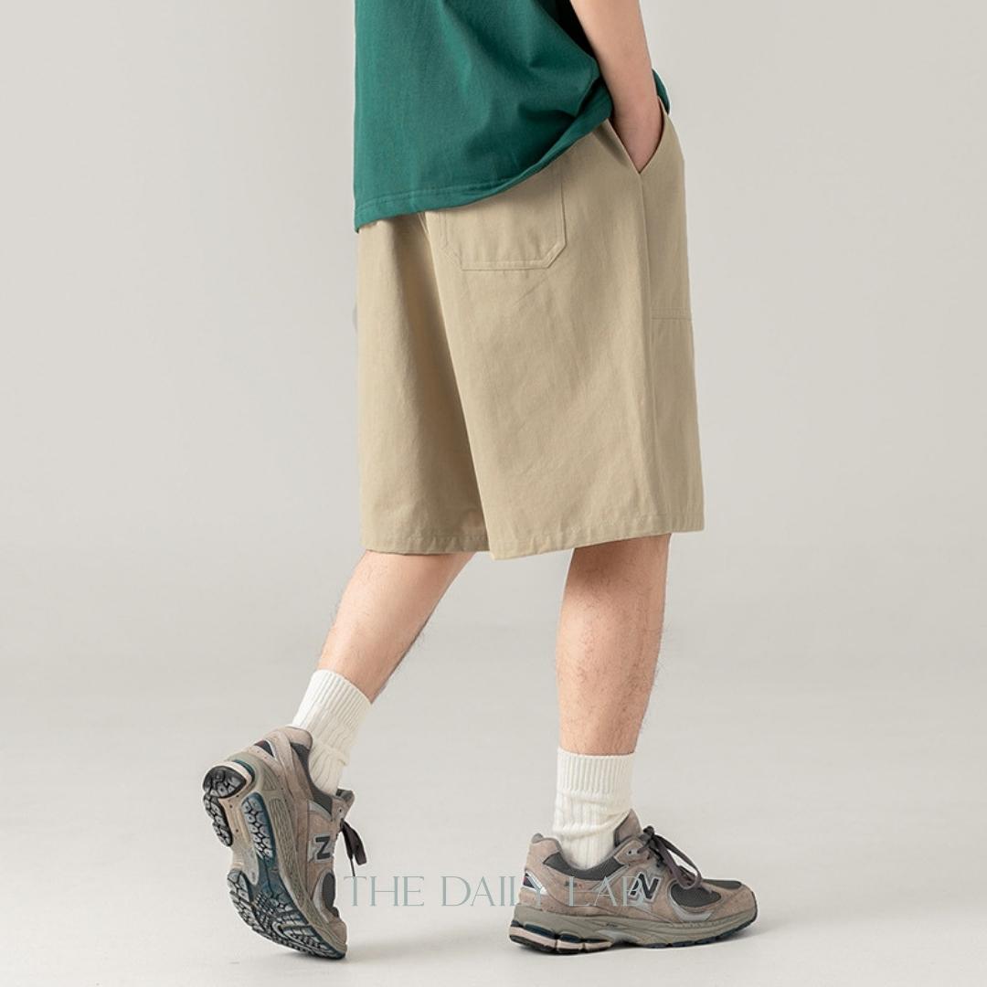 Loose Fit Casual Straight Pants in Khaki