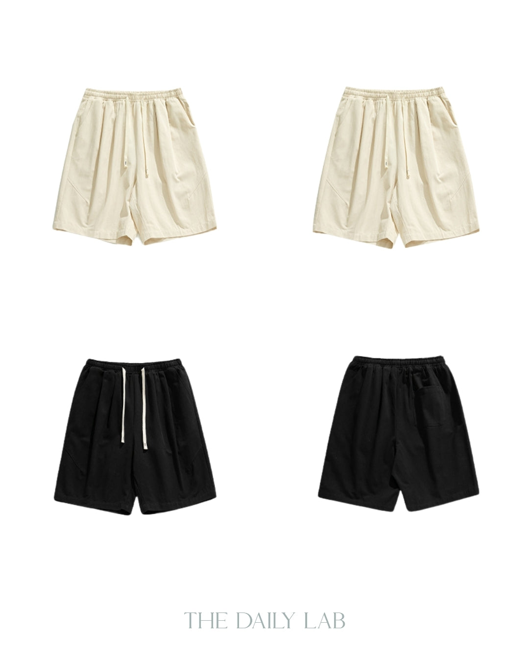 Basic Cotton Shorts in Beige