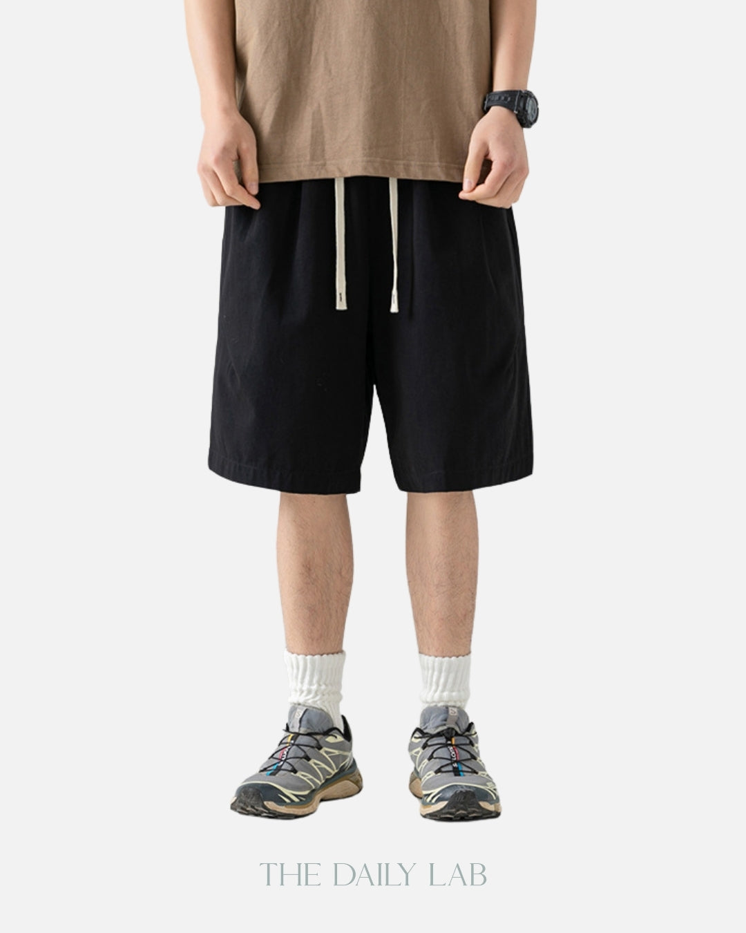 Basic Cotton Shorts in Black