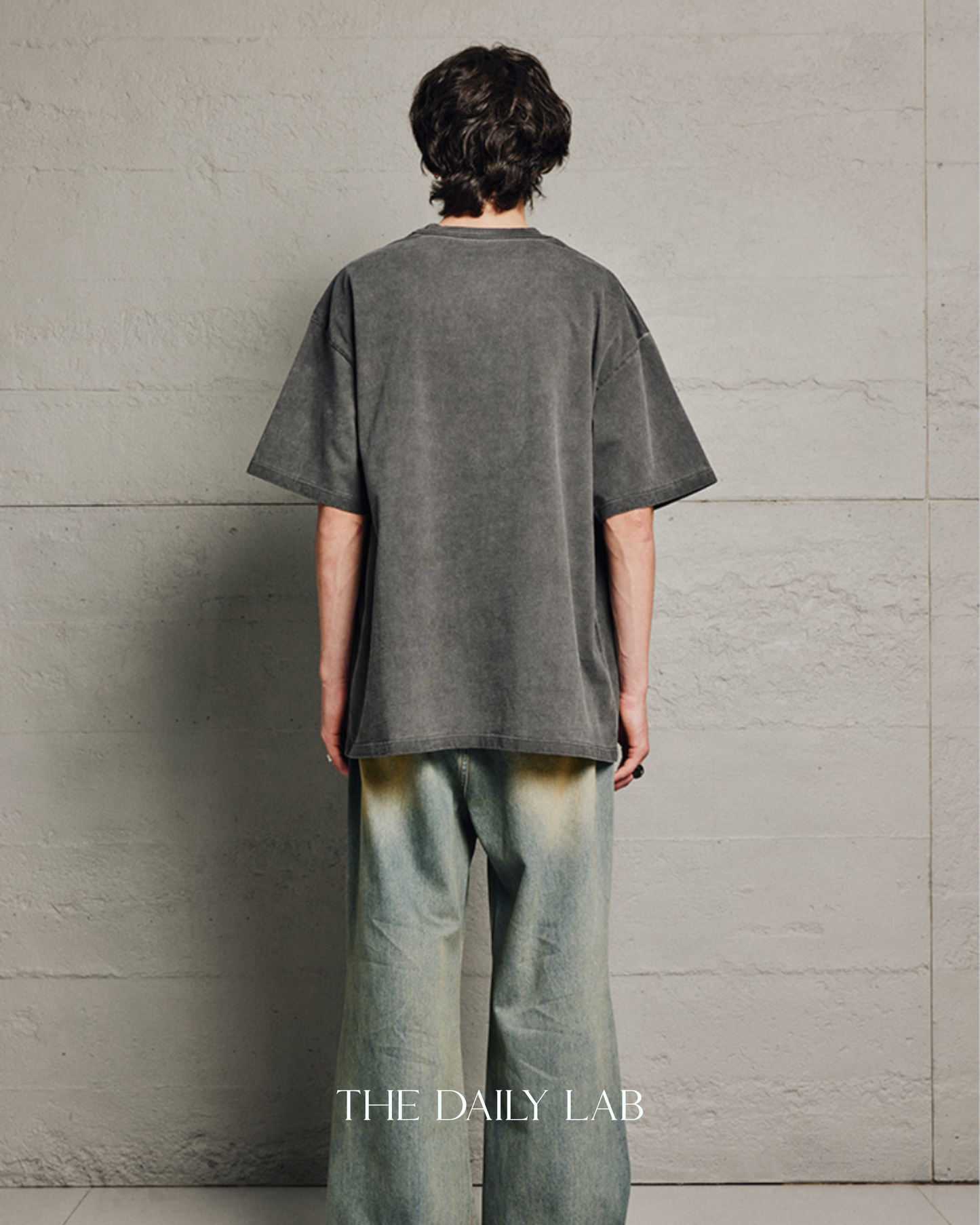 320G Retro Basic Oversized Shirt in Dark Grey