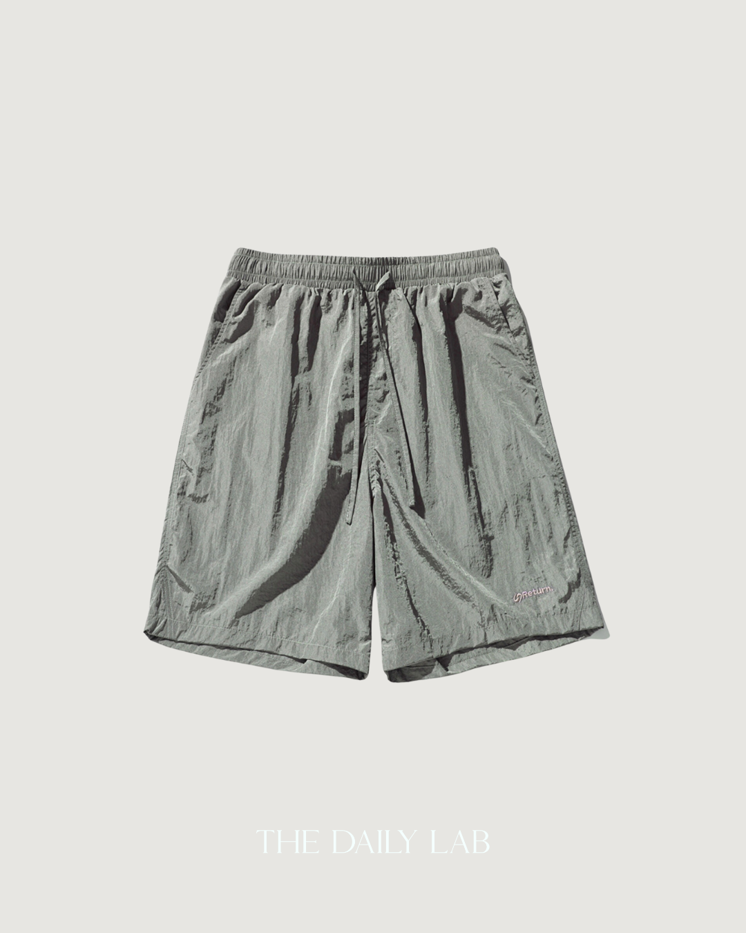 Metallic Nylon Shorts in Grey