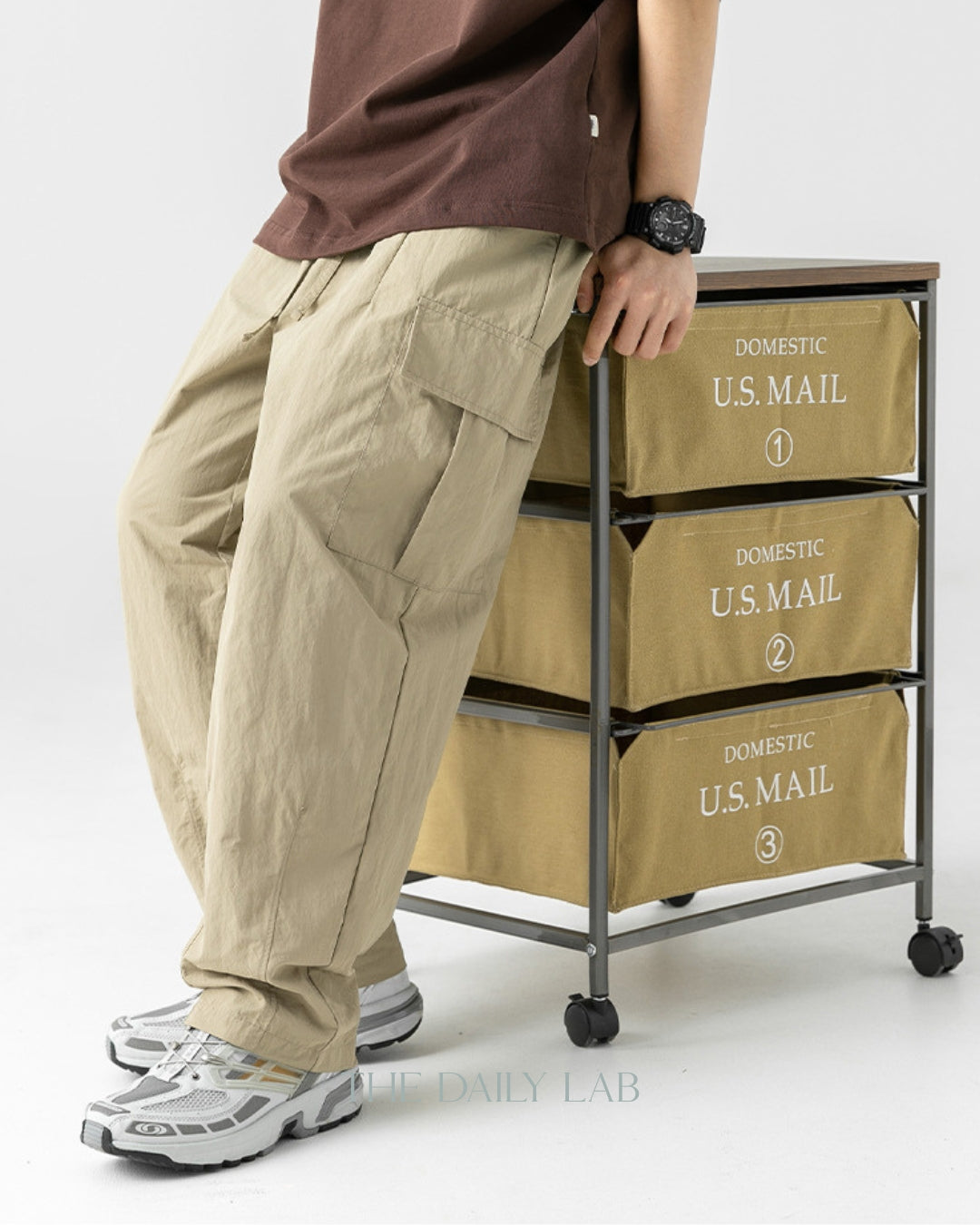 Taslon Relaxed Fit Long Pants in Khaki