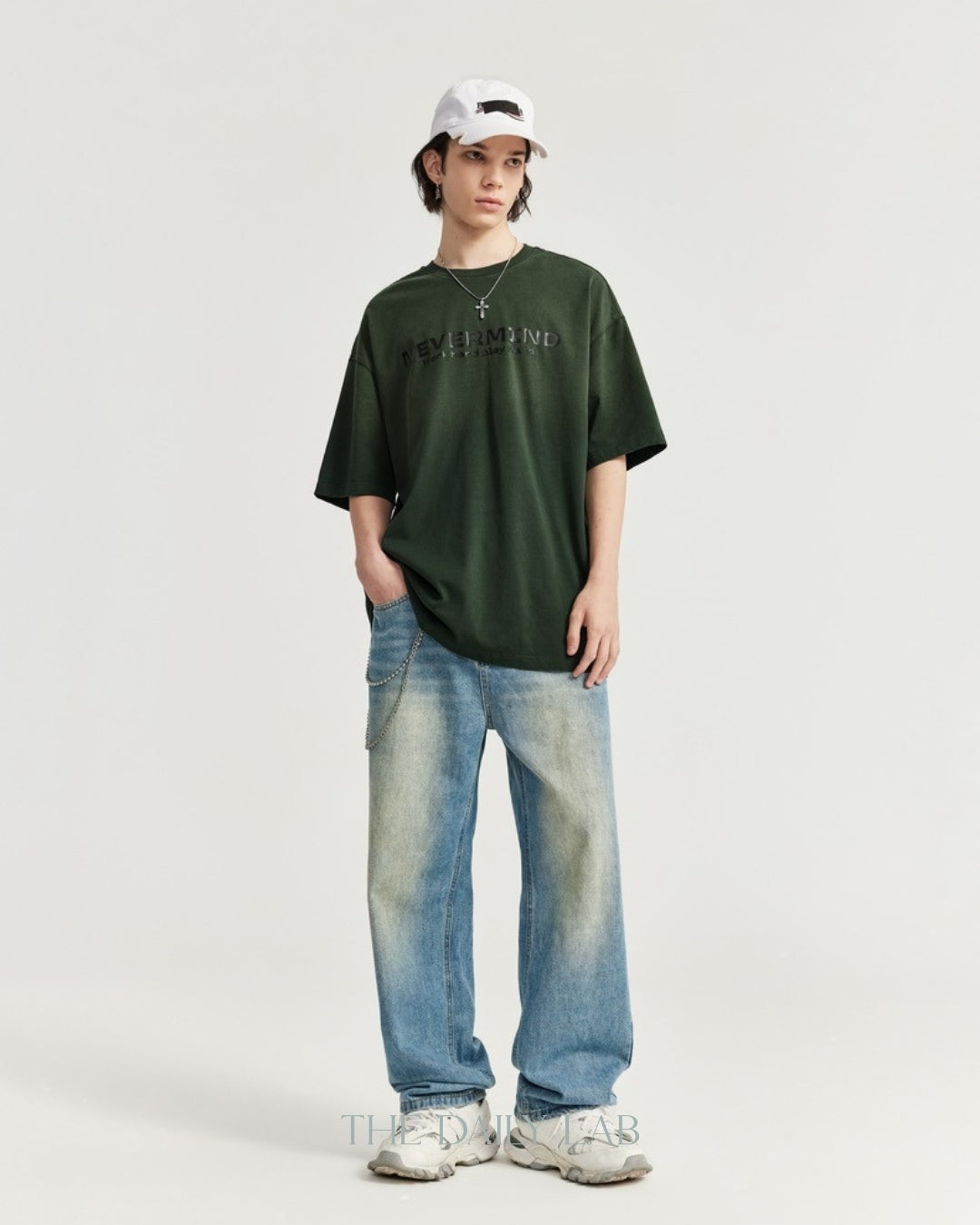 Nevermind Oversized Tee in Dark Green