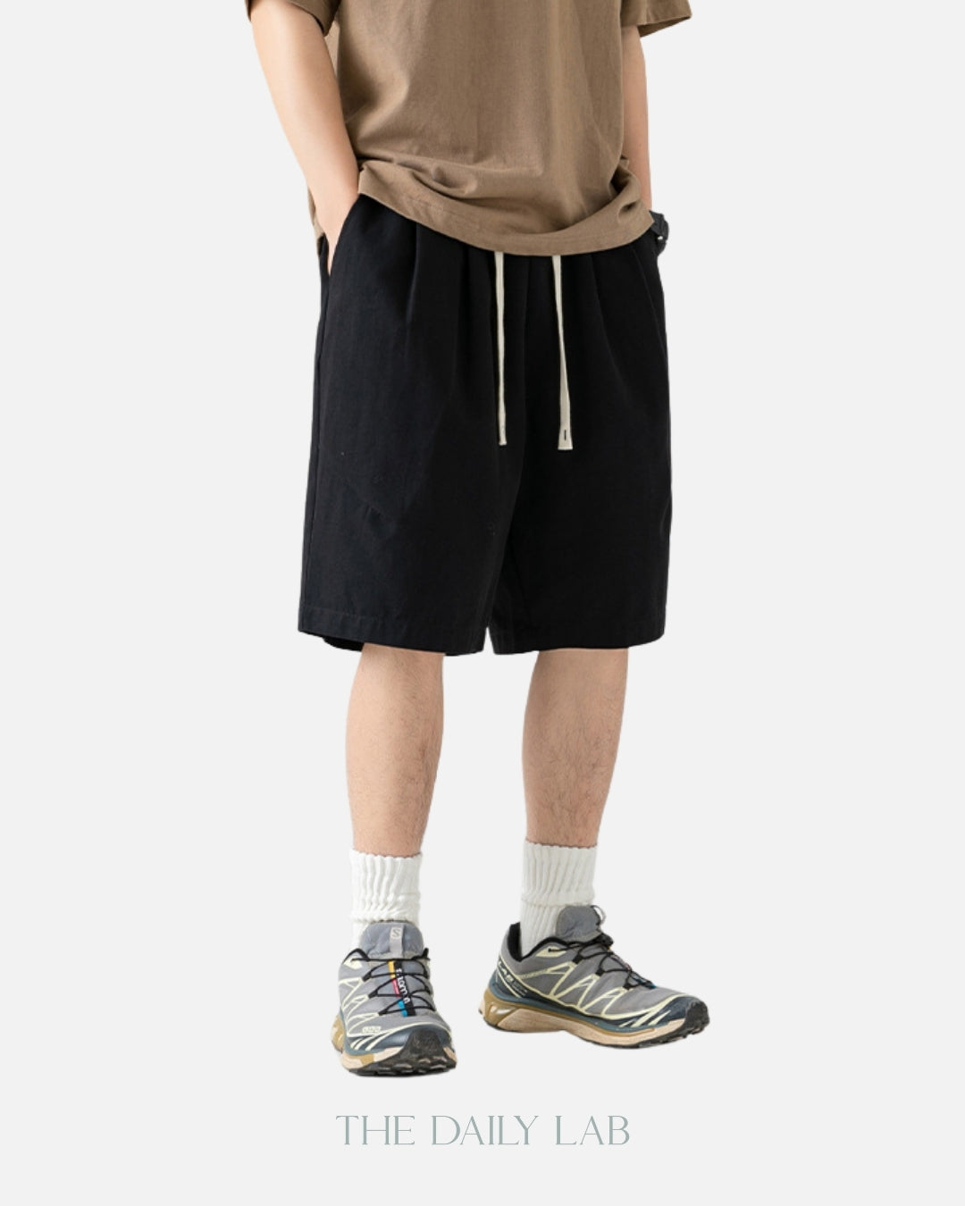 Basic Cotton Shorts in Black