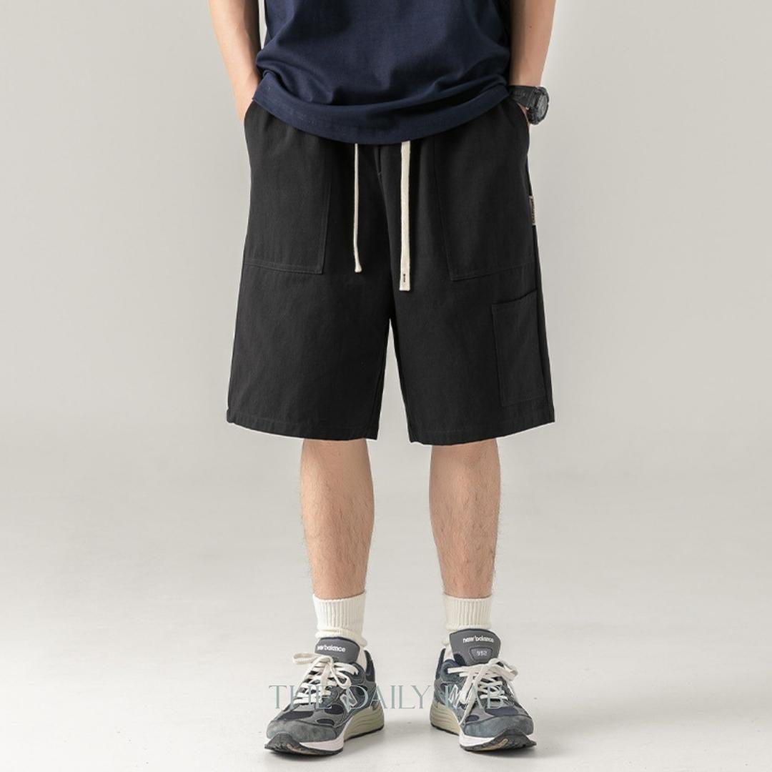 Loose Fit Casual Straight Pants in Black