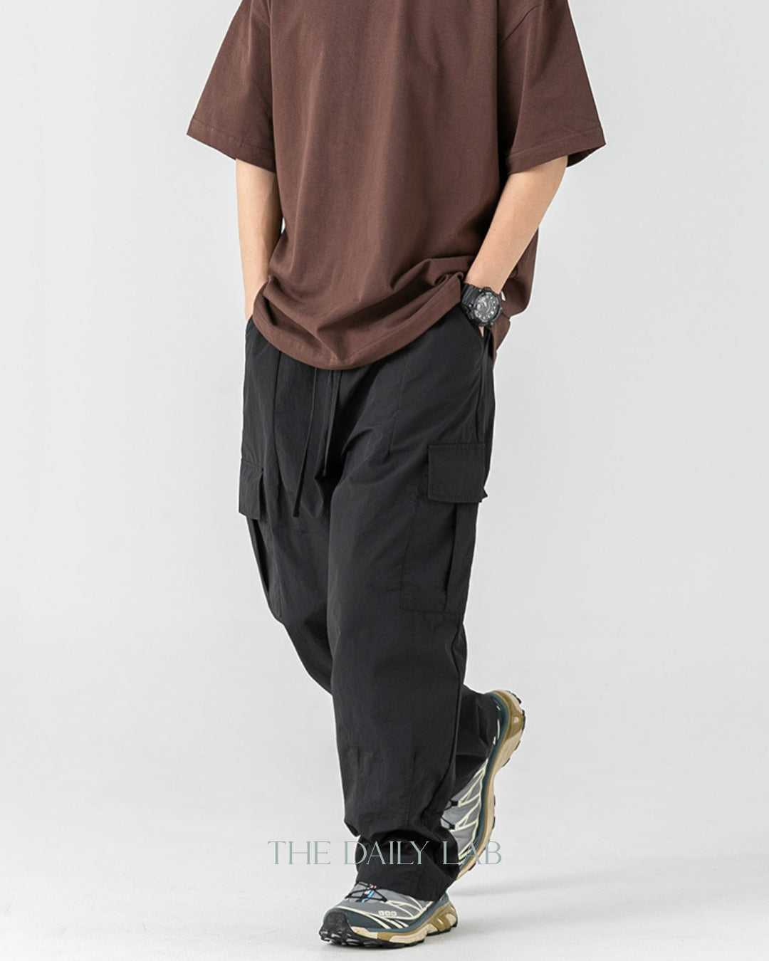 Taslon Relaxed Fit Long Pants in Black