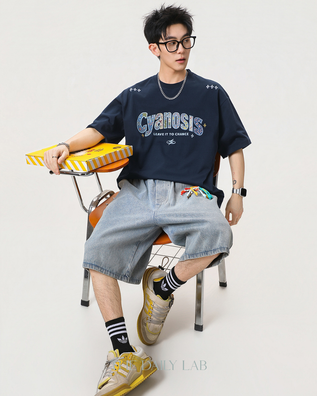 Urban Patch Embroidery Tee in Navy