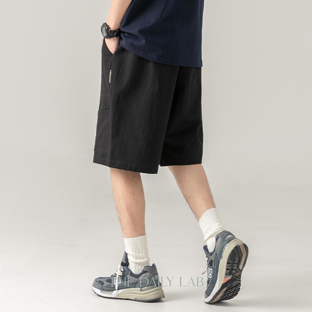 Loose Fit Casual Straight Pants in Black