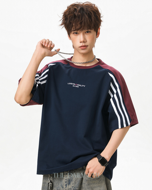 Lost Reality Vintage Raglan Tee in Blue