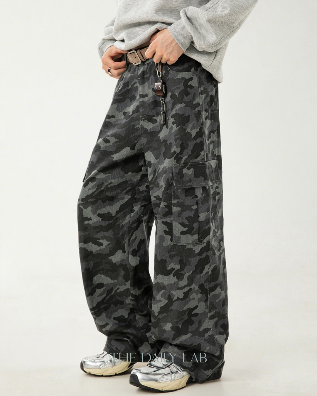 American Vintage Camo Cargo Pants In green and brown camouflage