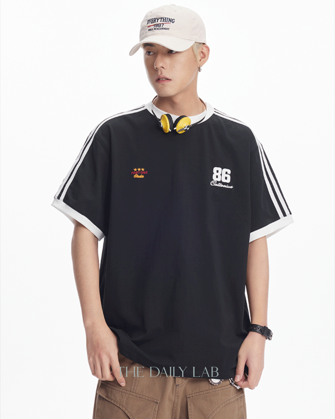 86 Catteeius Vintage Printed Tee in Black