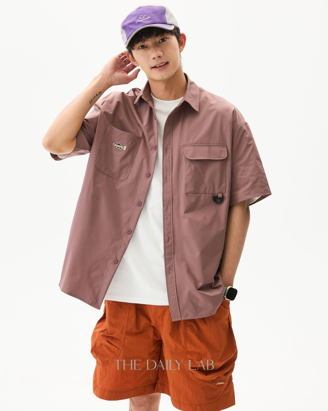 Unisex Cotton Overshirt in Purple
