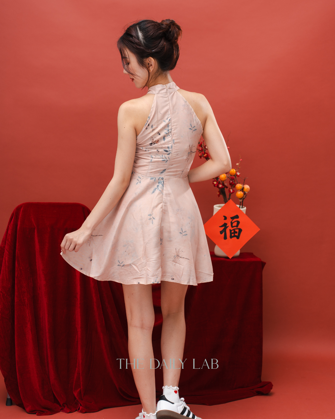 Peach Bloom Cheongsam Dress